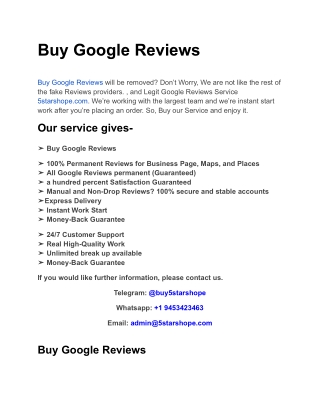 Buy Google Reviews