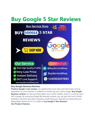 Buy Google 5 Star Reviews