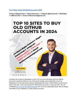 Top 10 Sites To Buy Old Github Accounts In 2024