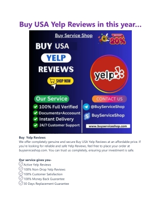 Buy USA Yelp Reviews