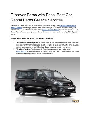 Discover Paros with Ease_ Best Car Rental Paros Greece Services