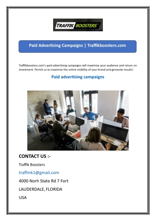 Paid Advertising Campaigns  Traffikboosters