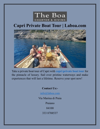 Capri Private Boat Tour Laboa.com