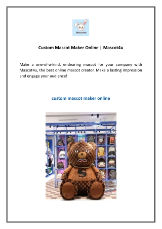 Custom Mascot Maker Online Mascot4u