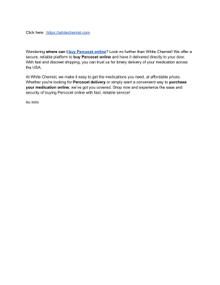 Where Can I Buy Percocet Online Delivery Medications