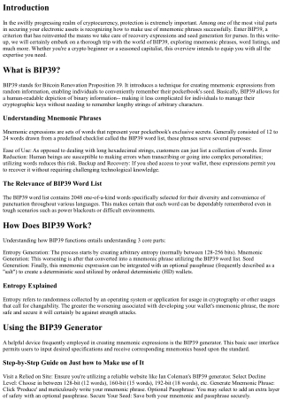 Opening the Globe of BIP39: A Comprehensive Overview to Mnemonic Expressions and