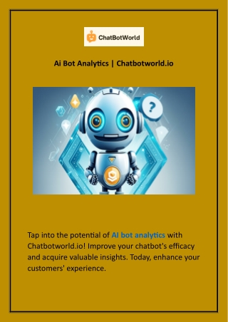 Ai Bot Analytics  Chatbotworld.io