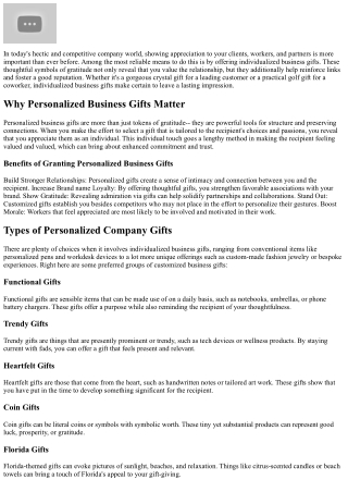 Program Recognition with Personalized Business Gifts