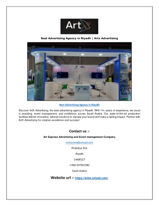 Best Advertising Agency in Riyadh | Artx Advertising