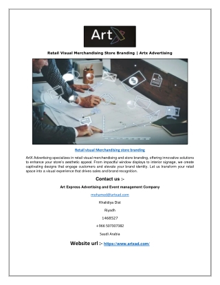 Retail Visual Merchandising Store Branding | Artx Advertising