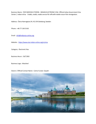 FOR SWEDISH CITIZENS - INDIAN ELECTRONIC VISA  Official Indian Government Visa C