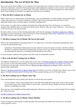 Style Essentials Every Man Needs to Know About