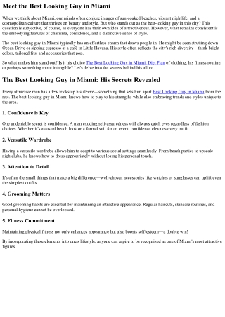 The Style Evolution of Miami’s Hottest Male Figure