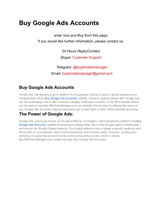 Buy Google Ads Accounts