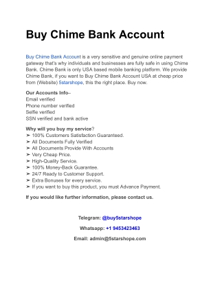 Buy Chime Bank Account