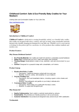 Childhood Comfort: Handcrafted Baby Cradles