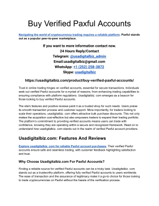 Buy Verified Paxful Accounts