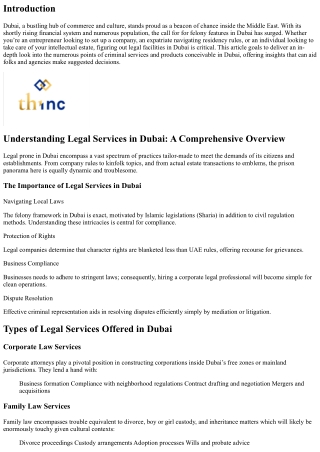Understanding Legal Services in Dubai: A Comprehensive Overview