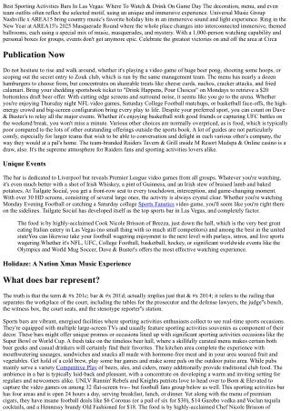 Sporting Activities Bar In Las Vegas, Nv