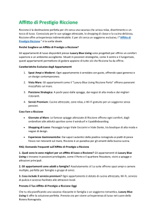 Affitto di Prestigio Riccione