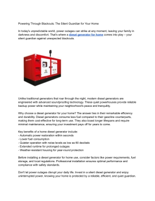 Powering Through Blackouts: The Silent Guardian for Your Home