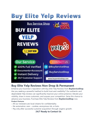 Buy Elite Yelp Reviews in this year..