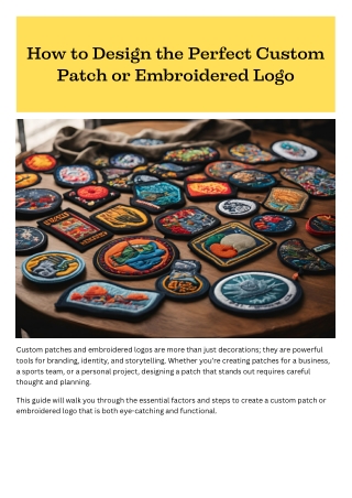 How to Design the Perfect Custom Patch or Embroidered Logo