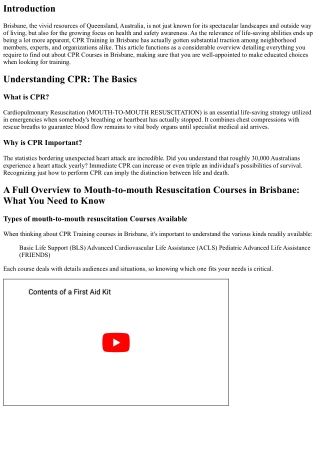 A Complete Guide to CPR Courses in Brisbane: What You Required to Know