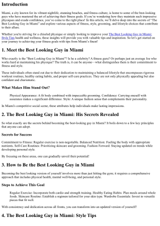 Fitness Goals: Achieve Them with Tips from Miami’s Finest