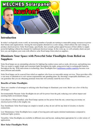 Brighten Your Room with Powerful Solar Floodlights from Trusted Distributors