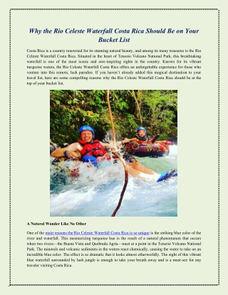 Why the Rio Celeste Waterfall Costa Rica Should Be on Your Bucket List