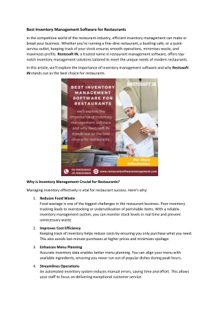 Best Inventory Management Software for Restaurants