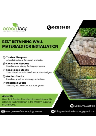 Best Retaining Wall Materials for Installation - Greenleaf Garden & Landscaping