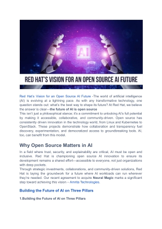 Red Hat’s Vision for an Open Source AI Future