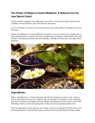 The Power of Majun in Unani Medicine: A Natural Cure for Low Sperm Count