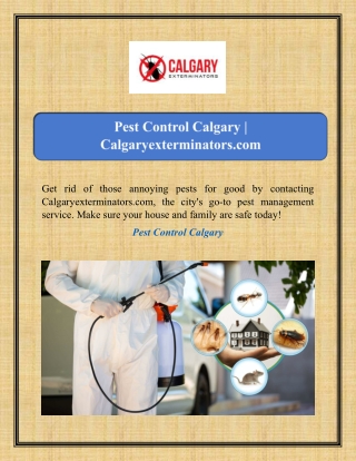 Pest Control Calgary | Calgaryexterminators.com