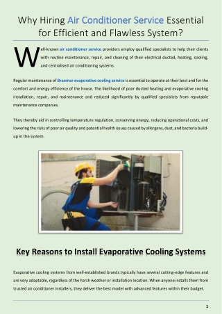 Why Hiring Air Conditioner Service Essential for Efficient and Flawless System