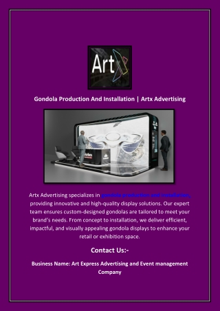 Gondola Production And Installation | Artx Advertising