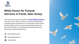 White Doves for Funeral Services in Fords, New Jersey