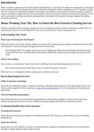 ** House Washing Near Me: How to Choose the Best Exterior Cleaning Company **.