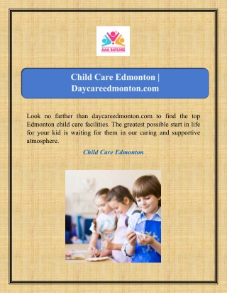 Child Care Edmonton | Daycareedmonton.com