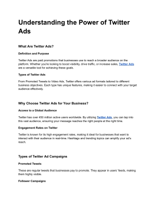 Understanding the Power of Twitter Ads