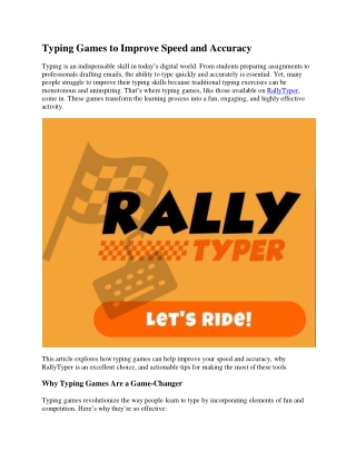 Typing Games to Improve Speed and Accuracy (1)