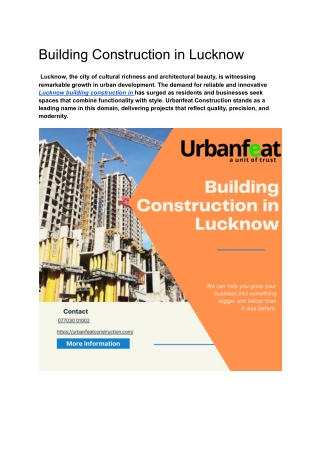 Building Construction in Lucknow