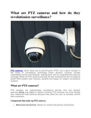 What are PTZ cameras and how do they revolutionize surveillance