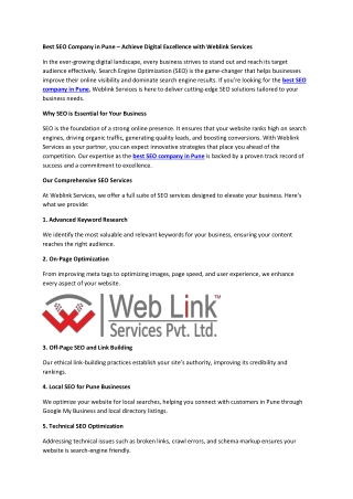 Best SEO Company in Pune