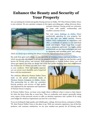 Enhance the Beauty and Security of Your Property
