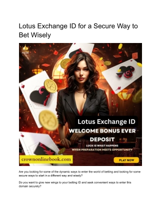 Lotus Exchange ID for a Secure Way to Bet Wisely