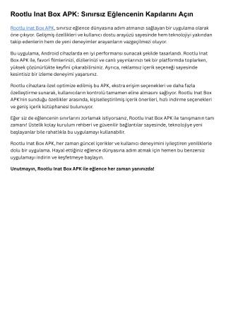 Rootlu Inat Box APK Sınırsız Eğlencenin Kapılarını Açın