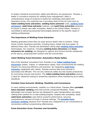 Integrating Automation and Safety in Welding Operations